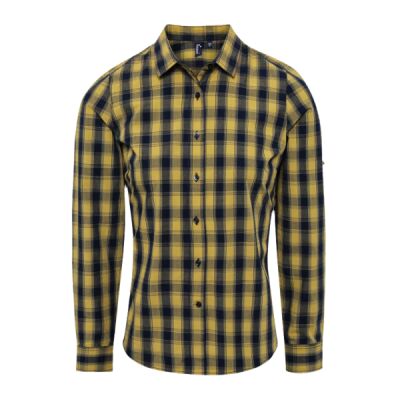 Women's Mulligan check cotton long sleeve shirt Thumbnail