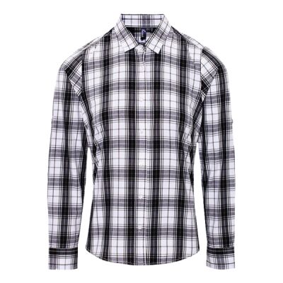 Women's Ginmill check cotton long sleeve shirt Thumbnail