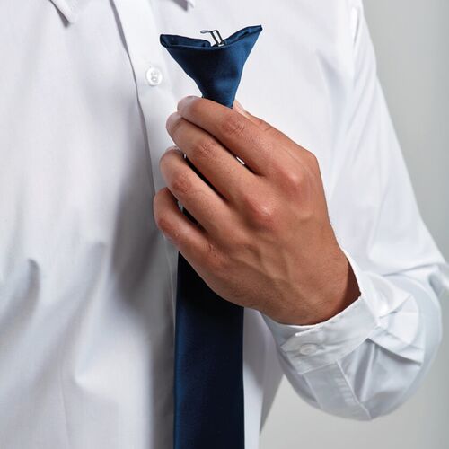 'Colours' satin clip tie Thumbnail